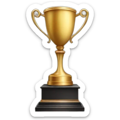 royal empty Christian trophy for the winner with a cross on royal background sticker