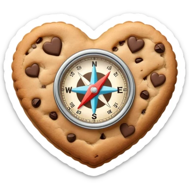 cookie heart with compass sticker