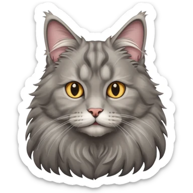 grey mainecoon cat sticker