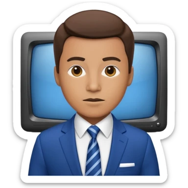 tv news moderator in blue suit sticker