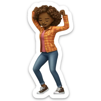brown skin girl dabbing  sticker