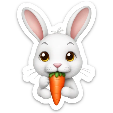 Little bunny eating a carrot  sticker