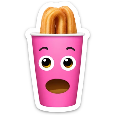 Churros in pink cup sticker