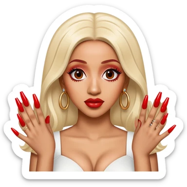 Cardi B rapper with long nails sticker