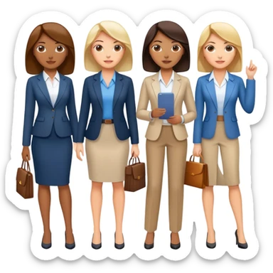 diverse group of business women wearing business casual clothes sticker