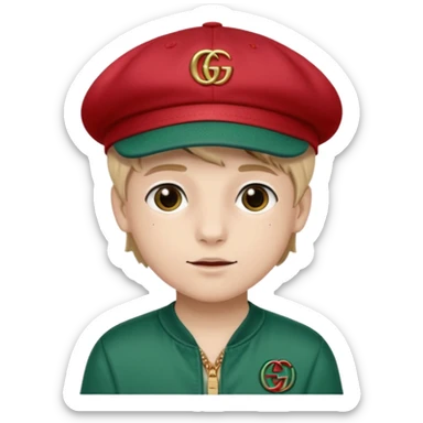 Emoji de menino com boné da Gucci  sticker