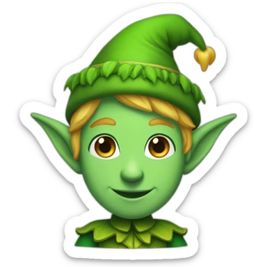 A green elf at the end of the raimbow sticker