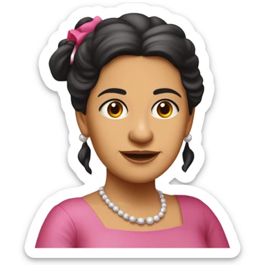 Mariana Bracetti Cuevas was a patriot and leader of the Puerto Rico independence movement. Pink dress. 2 pigtails. Dark hair old woman. sticker