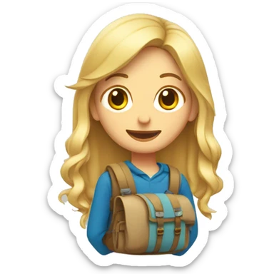 exploradora rubia con mochila  sticker
