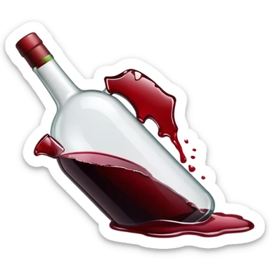red wine broke glass bottle sticker