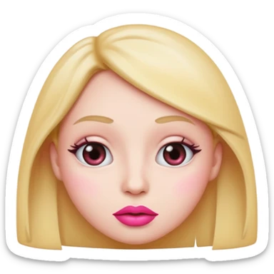 I want an emoji with the eyes looking to the side and with big pink lips and a judgemental face sticker