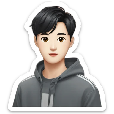 seventeen kim mingyu with short black hair sticker