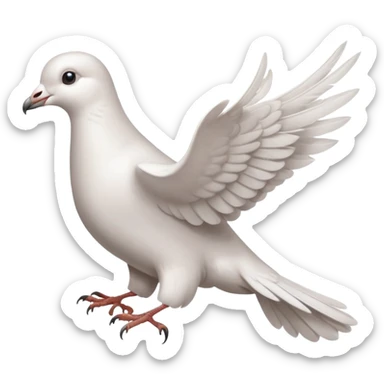 a dove with a letter, in paws sticker