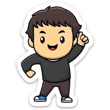 Jack Black with energetic expression sticker