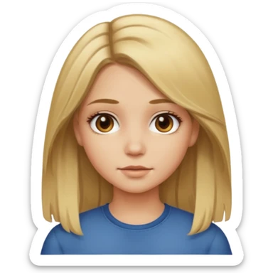 Dirty blonde hair girl with middle part sticker