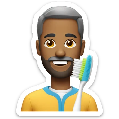 A men with a  toothbrush beard style sticker