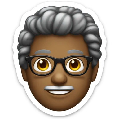 mullher de cabelo preto na altura dos ombros, oculos de grau  sticker