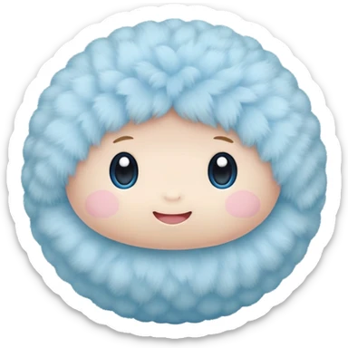 cute pastel blue soft baby ball toy sticker