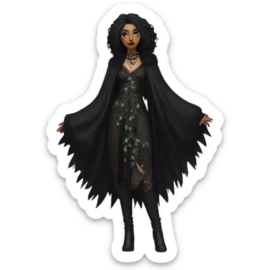 the morrigan goth woman version vines style furr robe stylish boots sticker