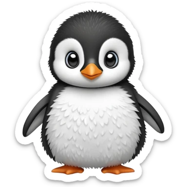 Cute baby penguin with big eyes waddling sticker