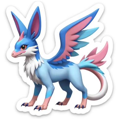 Chimera-Latios-Nargacuga-Sylveon-Silvally-Gryphon-fusion-hybrid-animal-creature  with long ears  sticker