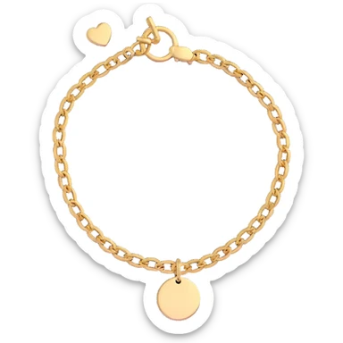 Elegant gold bracelet with Imogen charm sticker