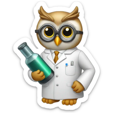Owl-scientist-with-cylinder sticker
