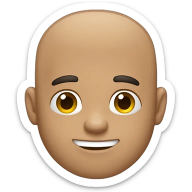 no hair man wirh bear sticker