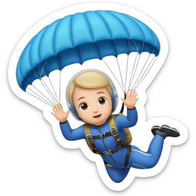 Skydiving baby with parachute and UFO sticker