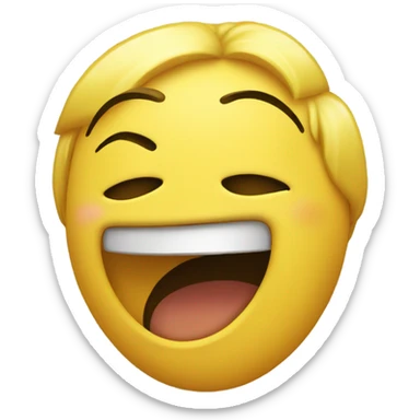 Yellow classic emoji that is crying tears from sadness while also laughing with a thumbs up sticker