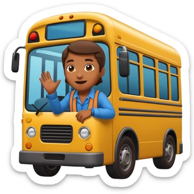 3D emoji of a Peruvian bus fare collector (“cobrador”), leaning out of a micro door calling passengers, dynamic pose, urban street vibe, vibrant colors, bold outlines, sticker illustration, transparent background sticker