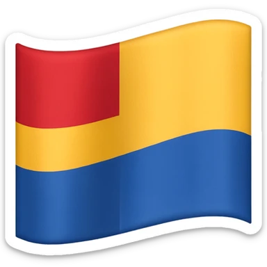 flag with three vertical bands: blue, red, and yellow, no text, slightly waving shape sticker