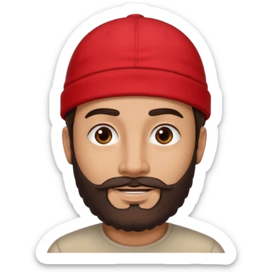 arab man with beard wearing a red cap and he handsome and with tan i want it only his face
with dark brown hair and beard sticker