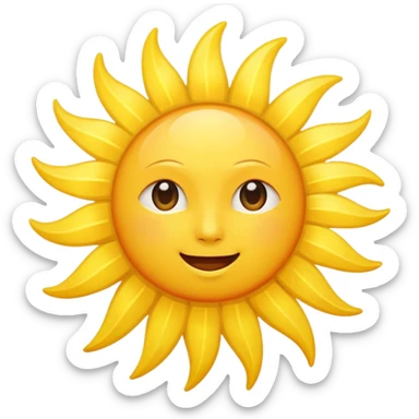 A normal sun with rays of the sun showing sticker