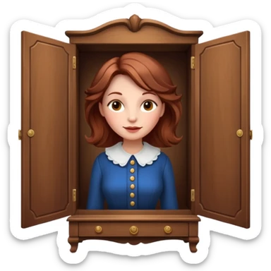 A character from the fairy tale Beauty and the Beast: the lady who was turned into a wardrobe by magic. She retains the wardrobe's original form and has an anthropomorphic face. sticker