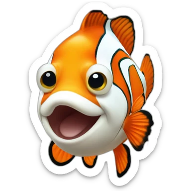 Cute little Chubby Clownfish   sticker