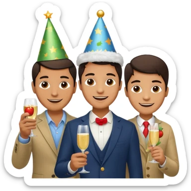 mobile phone man team of 3 people with apple logo sticker