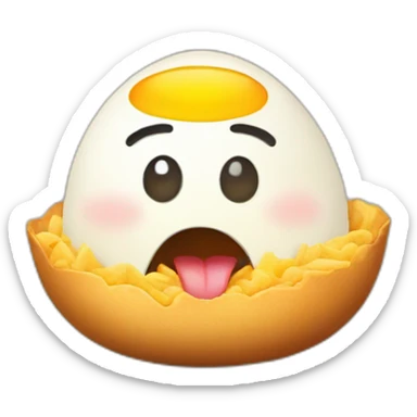 Un huevo frito riendose sticker