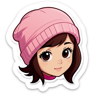 Dusty pink beanie hat sticker