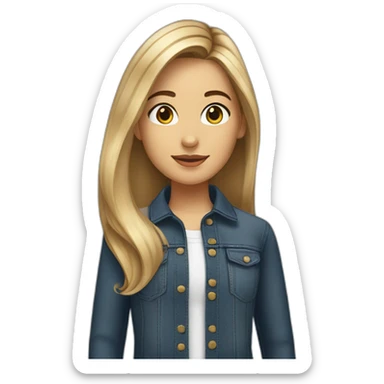 Make a girl named Emma with a big nose and brown eyes and straight brown hair with blonde highlights and she’s 12 and mexican sticker