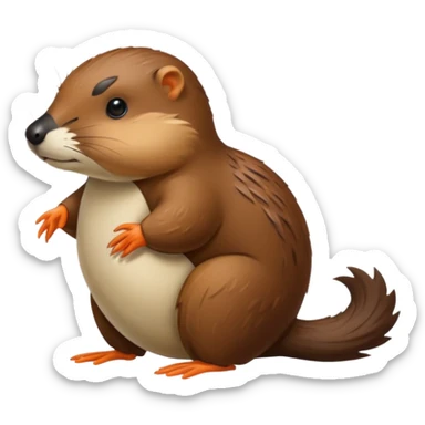 Haz un ornitorrinco es como cuerpo de nutria tiene pico cola de castor y patas de pato sticker