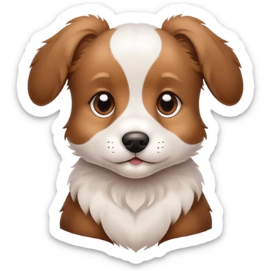 cute puppy dog with floppy ears sticker