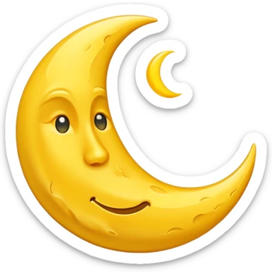 Mealting waning crescent moon make it without face and in yellow coliur sticker
