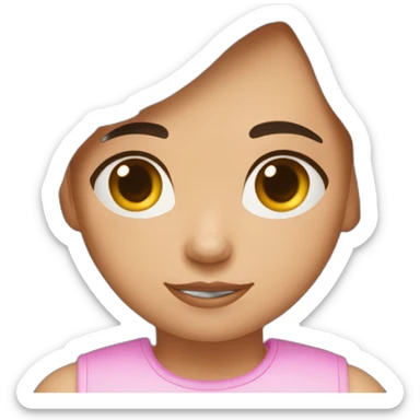 Brunette dark eyes 5 years girl celeberate birthday sticker