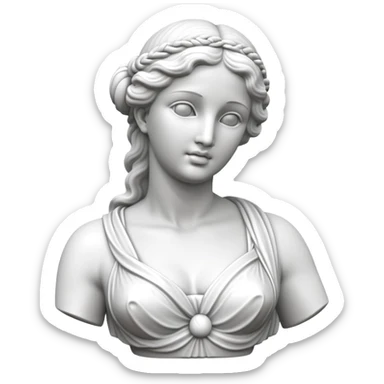 Roman Parian Marble Statue of Aphrodite, classical ancient sculpture of the goddess of love sticker