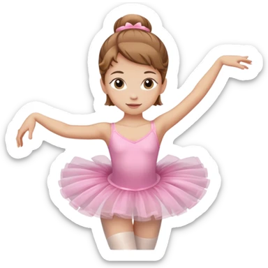 light brown haired white ballerina in pink sticker