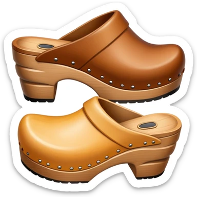 simple wooden traditional clogs sticker