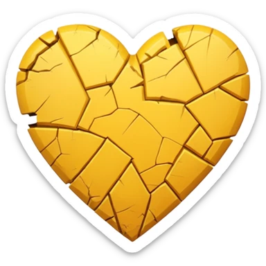 Yellow heart broked sticker