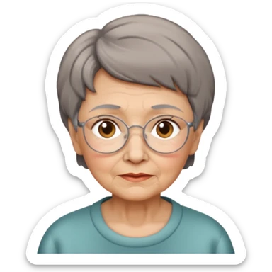 Grandma with brownish, grayish, short hair, no glasses sticker