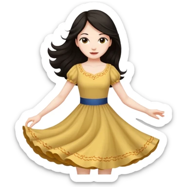 Long  Dark hair women twirling sticker
